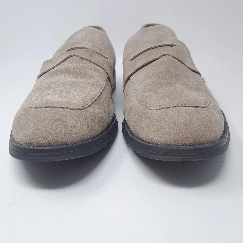Calvin Klein Jay Men's Size 13 Taupe Suede Penny Loafers Dress Shoes CMJAY